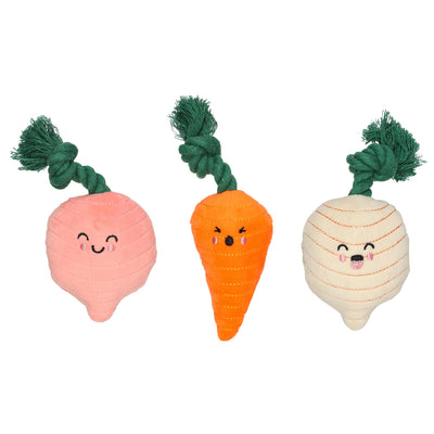 spring veggies dog toy set