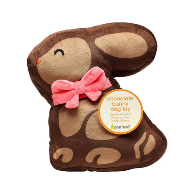 chocolate bunny dog toy