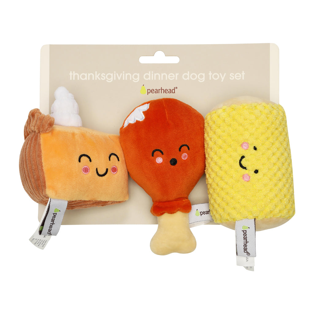 thanksgiving dinner dog toy set