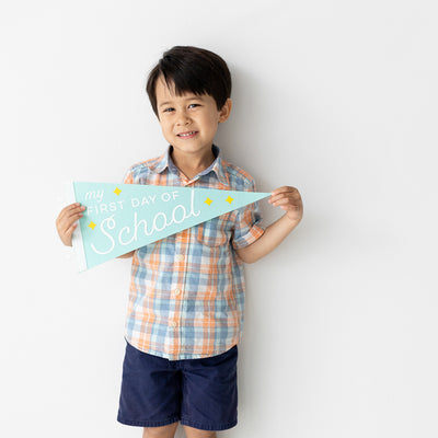 first & last day pennant flag