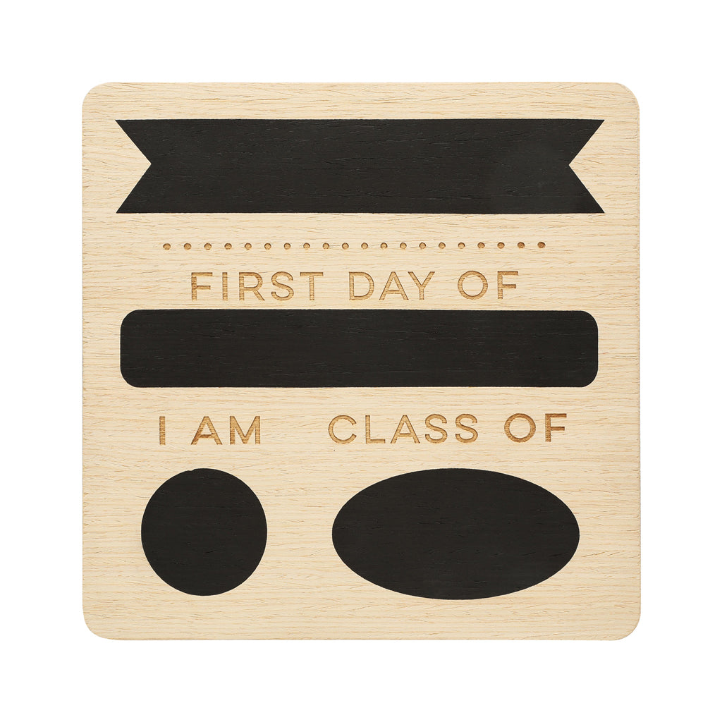 first & last day wooden chalkboard