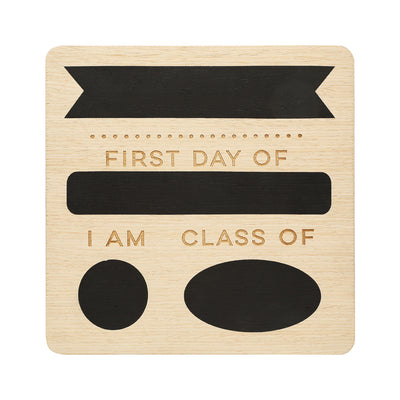 first & last day wooden chalkboard