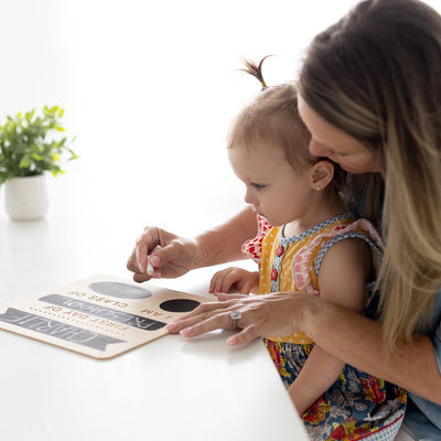first & last day wooden chalkboard