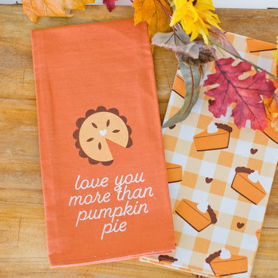 pumpkin pie tea towel set