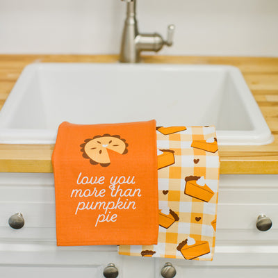 pumpkin pie tea towel set