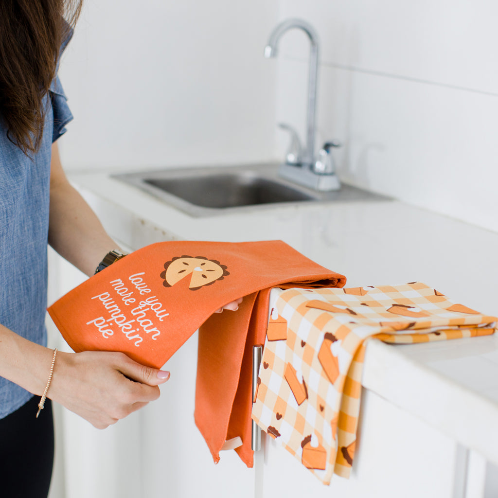 pumpkin pie tea towel set