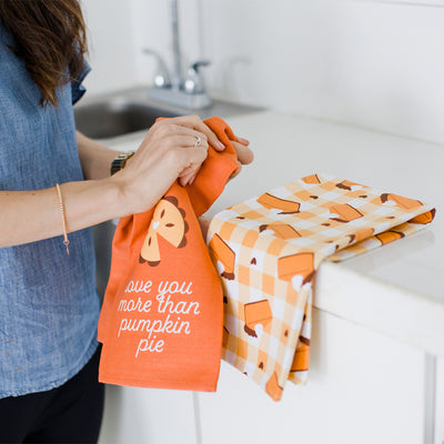 pumpkin pie tea towel set