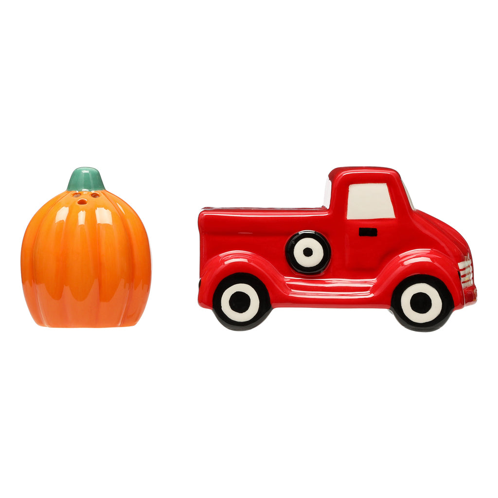 pumpkin truck salt and pepper shakers