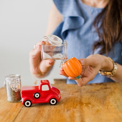 pumpkin truck salt and pepper shakers