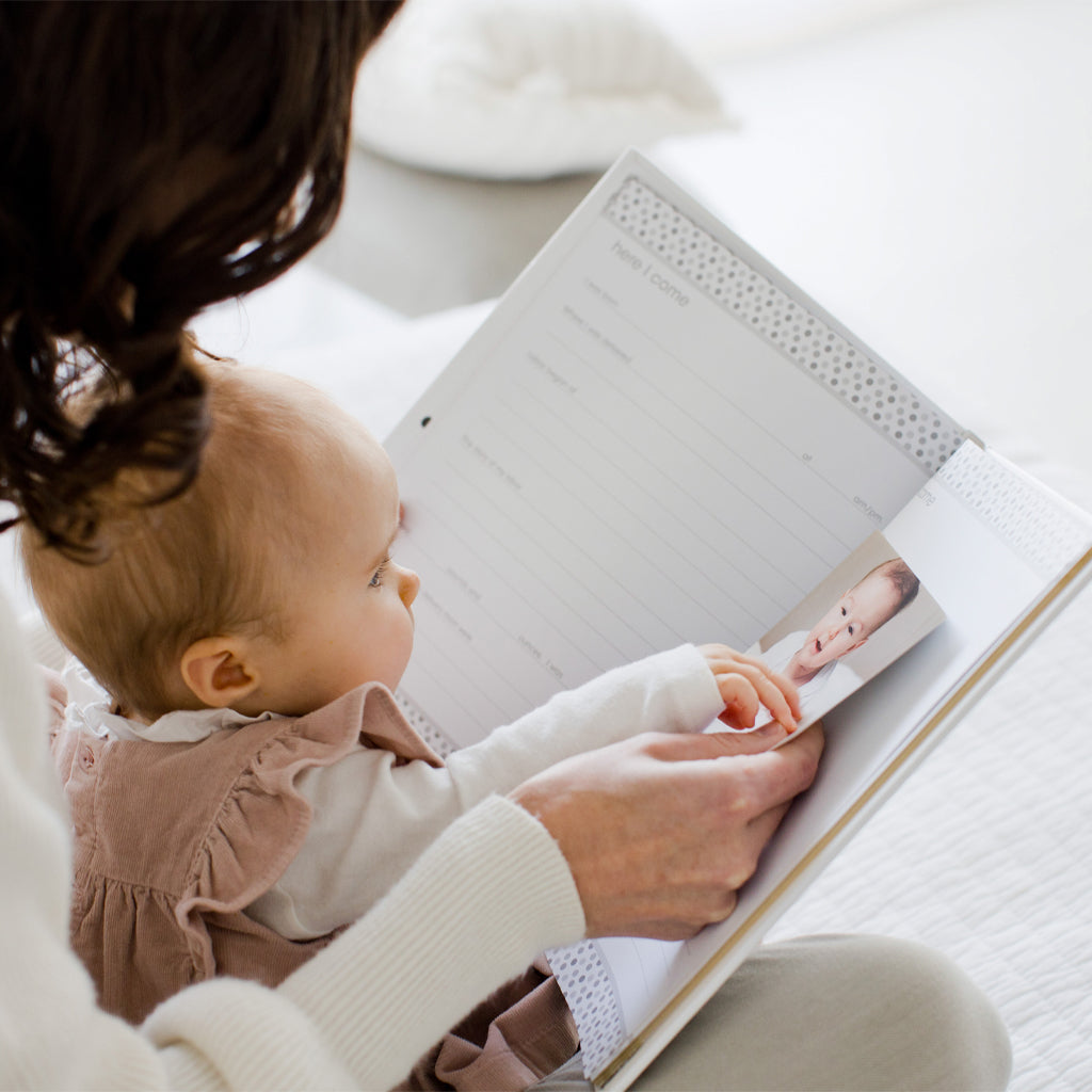 Pearhead Linen Baby Memory Book - Pink Linen