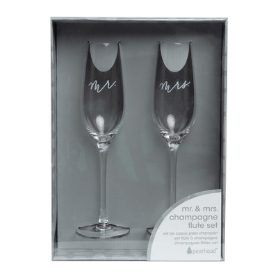 mr. & mrs. champagne flute set