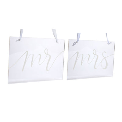 Pearhead's mr and mrs chair signs