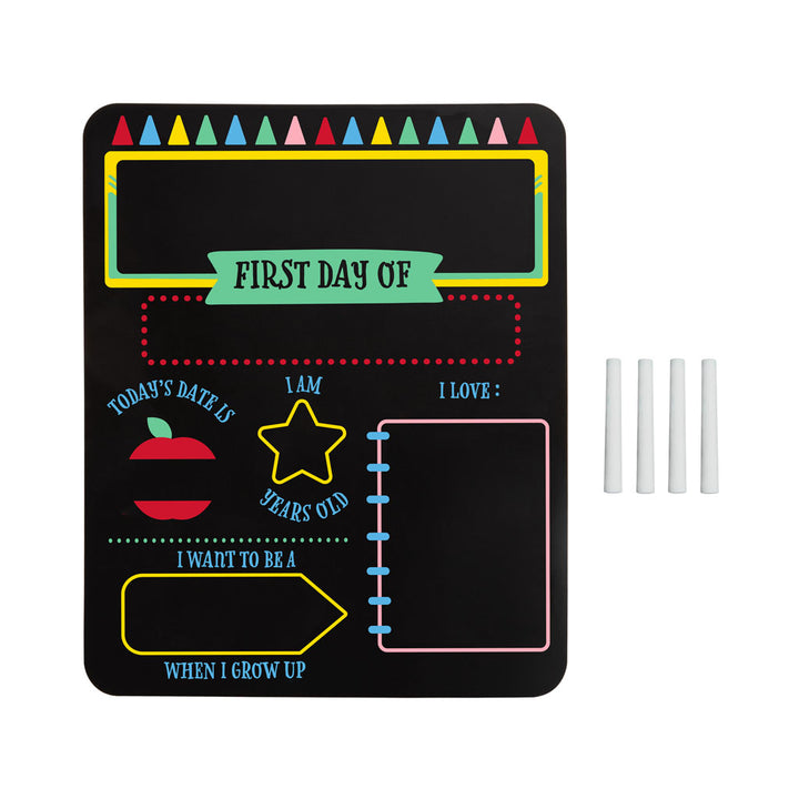 Urban Infant My First Day Of School Chalkboard Sign - 10x7 Inch, Reusable, Toddler Photo Prop