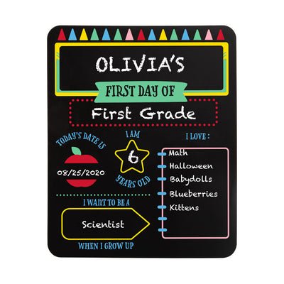 Pearhead's first day of school chalkboard