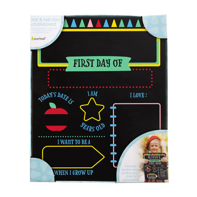 Pearhead's first day of school chalkboard
