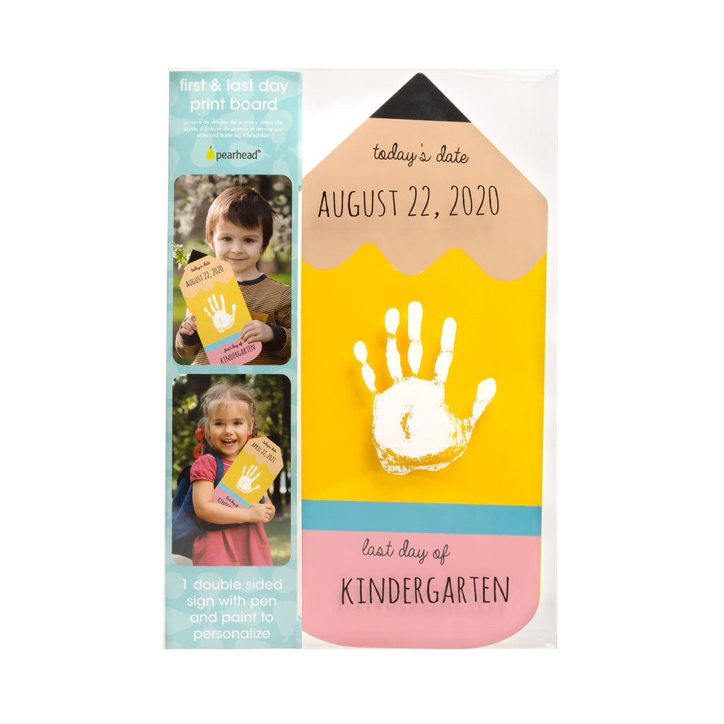 Pearhead's first day of school pencil handprint sign