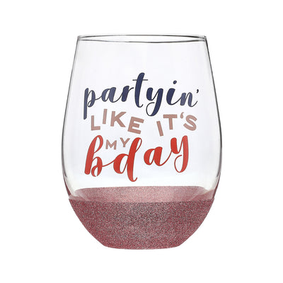 birthday wine glass