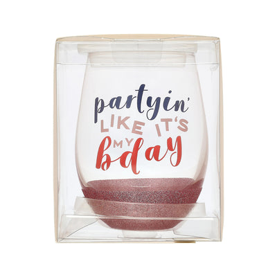 birthday wine glass