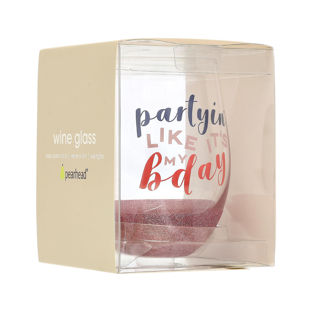 birthday wine glass