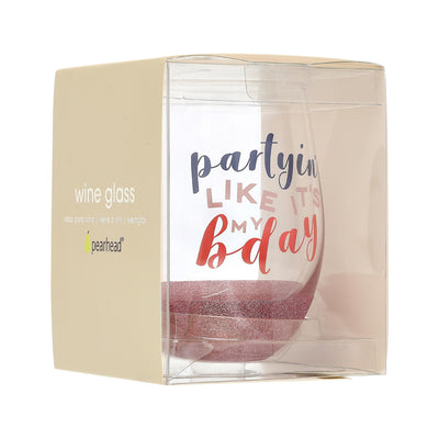 birthday wine glass