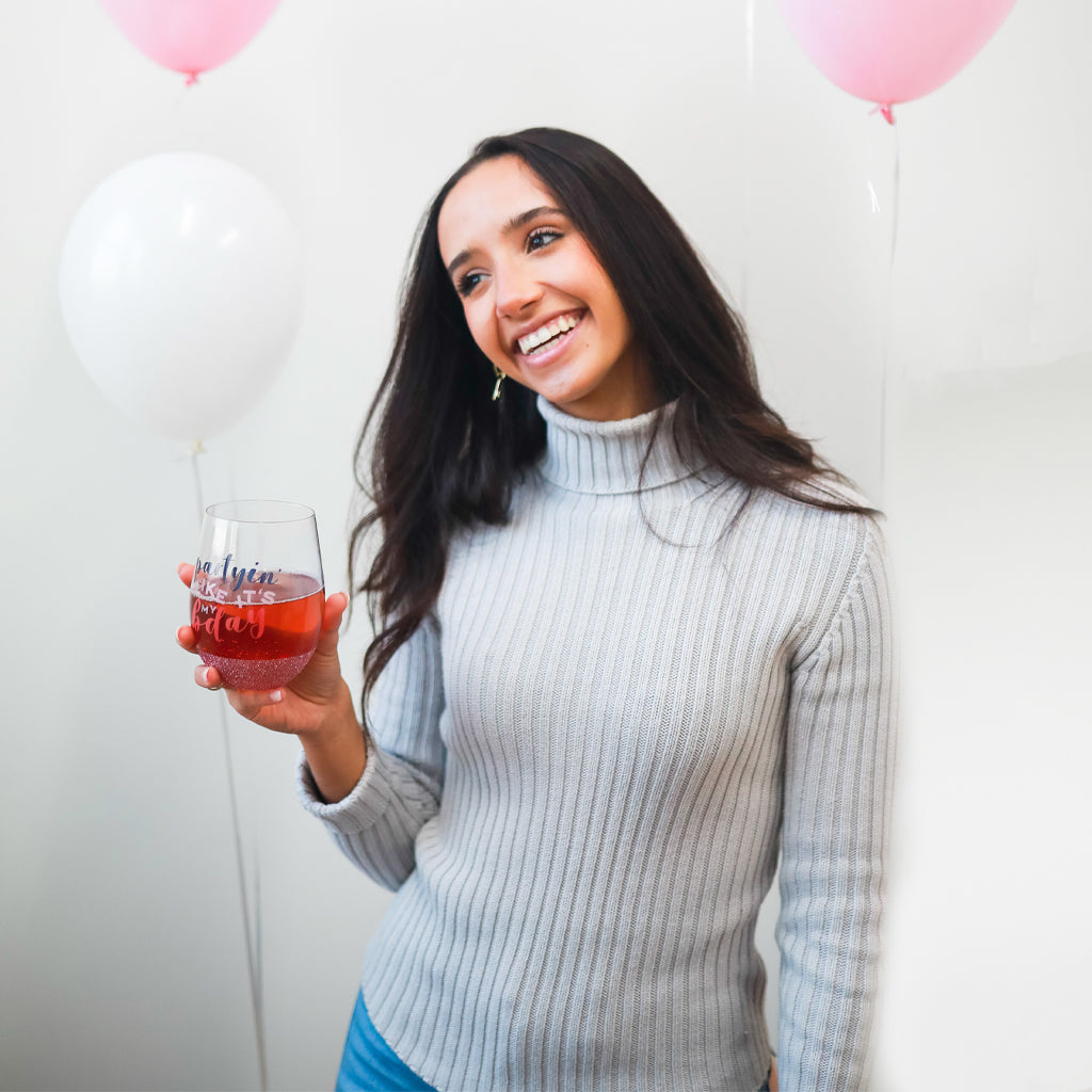 birthday wine glass