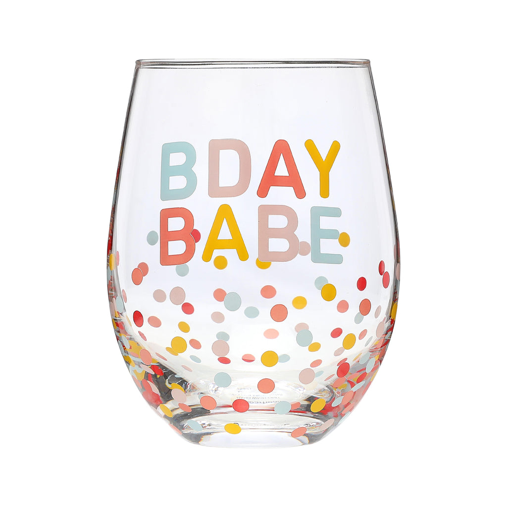 bday babe wine glass
