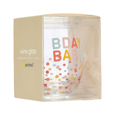 bday babe wine glass