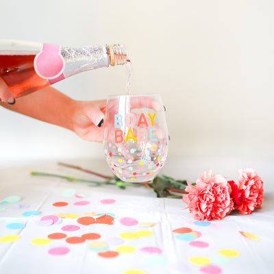 bday babe wine glass