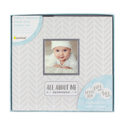 pearhead's baby's memory book and sticker set