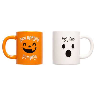 pumpkin & boo mug set