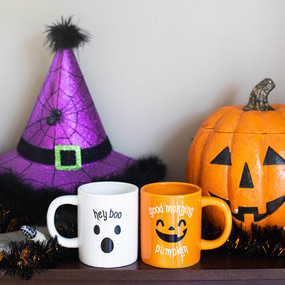 pumpkin & boo mug set