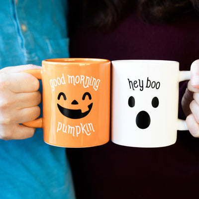 pumpkin & boo mug set