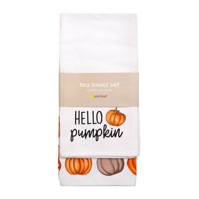 hello pumpkin tea towel set