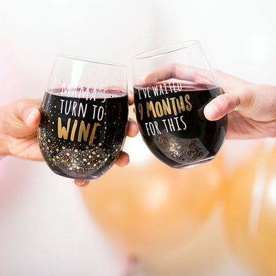Pearhead's motherhood wine glass