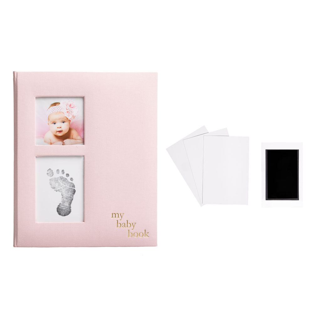 Pearhead's linen babybook #color_pink