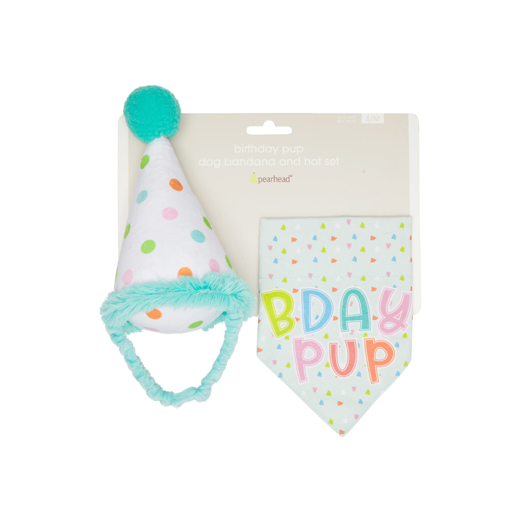 birthday pup dog bandana and hat set