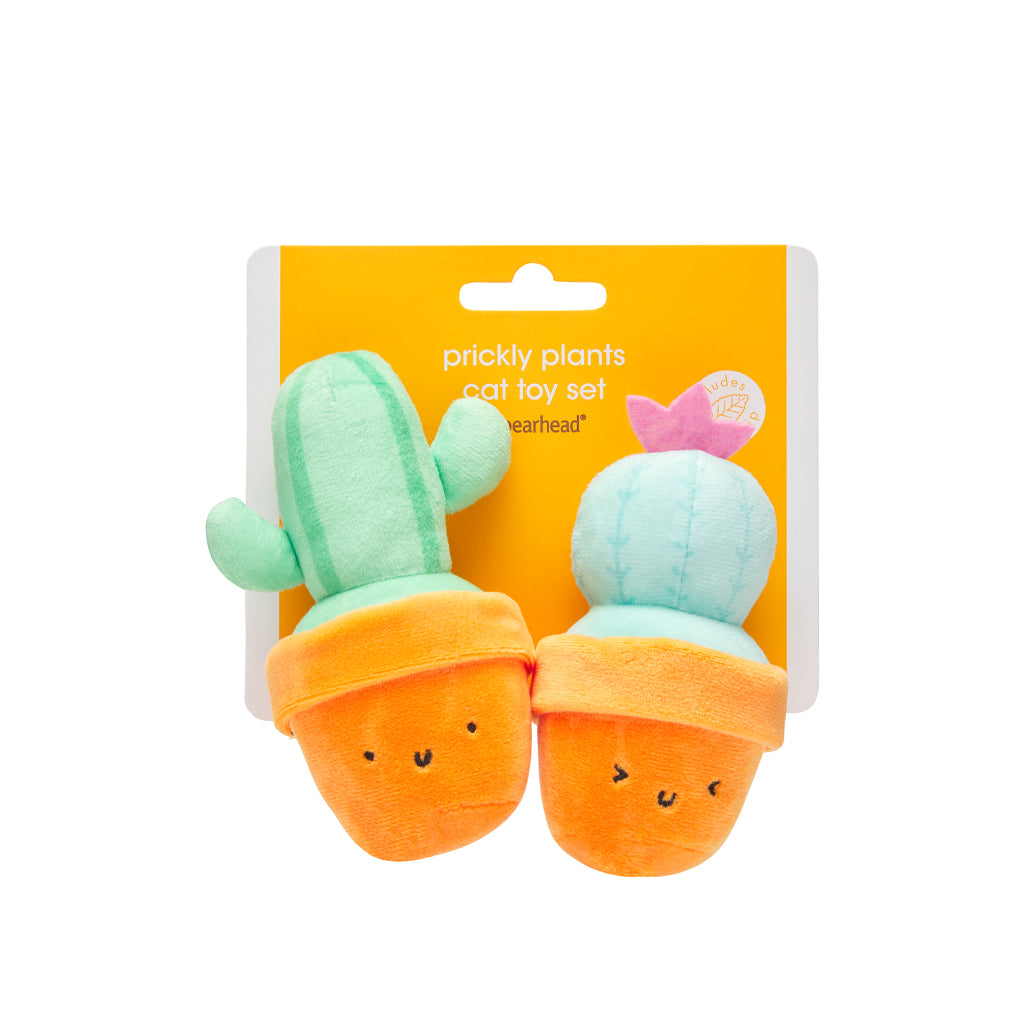 prickly plants cat toy set