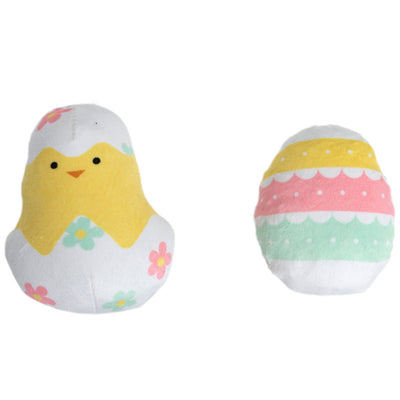 easter chick and egg cat toy set