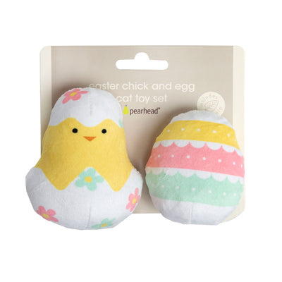 easter chick and egg cat toy set