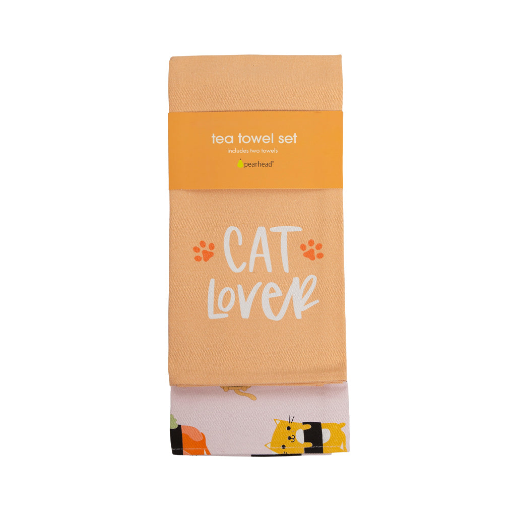 cat lover tea towel set