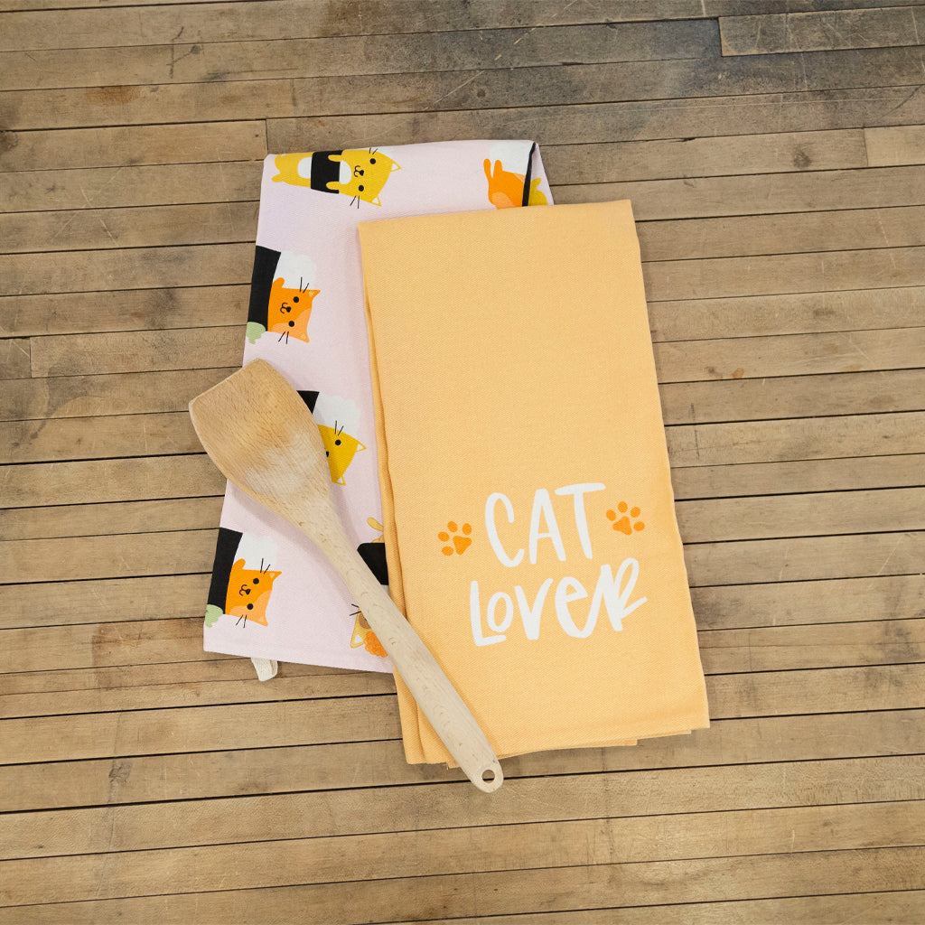 cat lover tea towel set