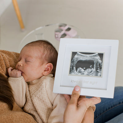 white sonogram frame