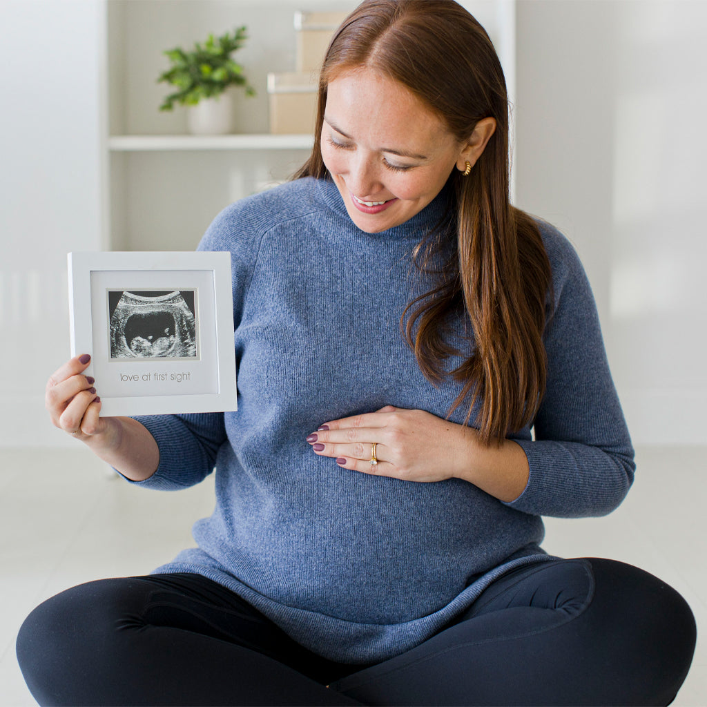 white sonogram frame