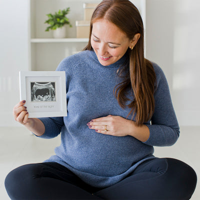 white sonogram frame