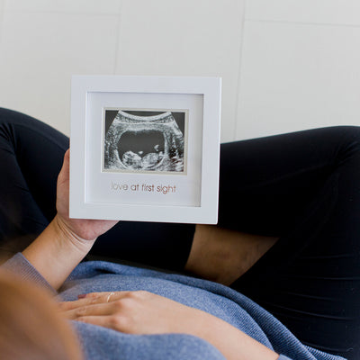 white sonogram frame