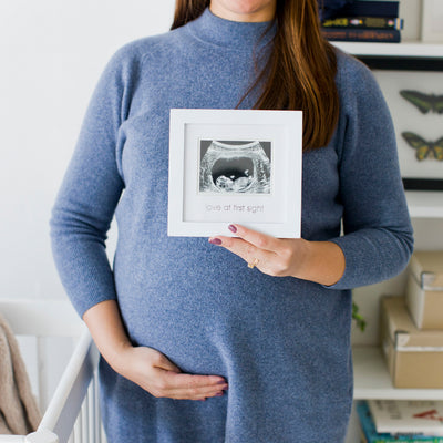 white sonogram frame