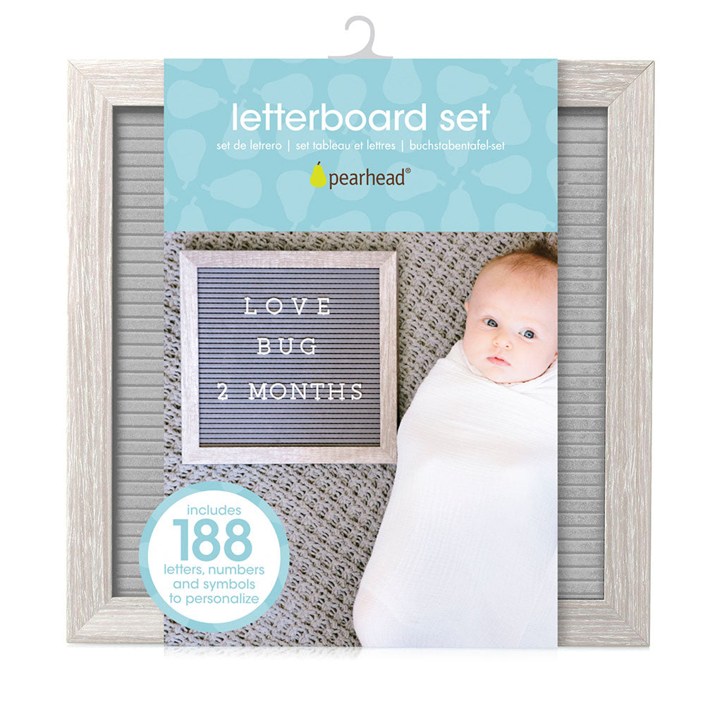 Stiles Wood Letter Board Set, Message Board with 440 Letters, Numbers, and Symbols for Celebrations, Baby Announcements, or Milestones, 12 by 16