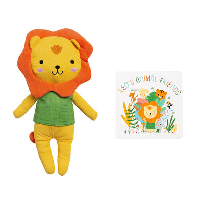 Pearhead's lion plush/book set