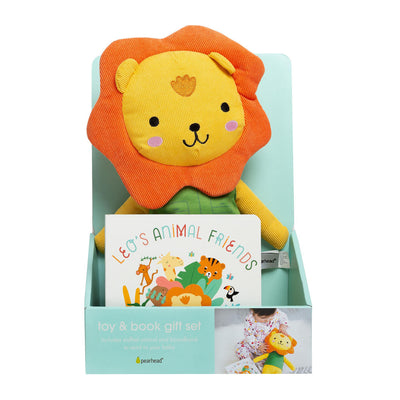 Pearhead's lion plush/book set