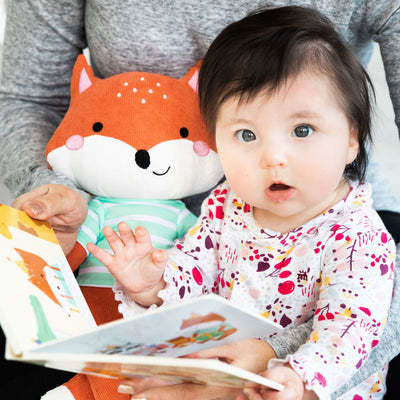 Pearhead's fox plush/book set
